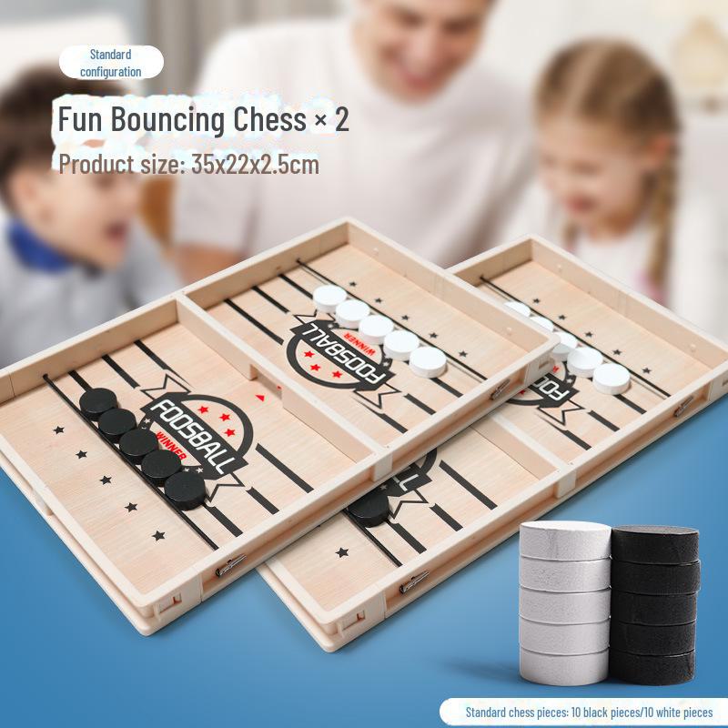 Douyin Bounce Chess: Parent-Child Interactive Wooden Bullet Beads Ejection Toy