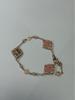 Buccellati Four-Leaf Clover Necklace & Bracelet Set: Mother-of-Pearl, Double-Sided Retro Luxury, Trendy Three-Flower Design