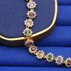 Elegant Boho-Style Multicolor Stone Bracelet  Gold Plated Zirconia Jewelry For Women - Versatile For Daily Wear & Gift Giving