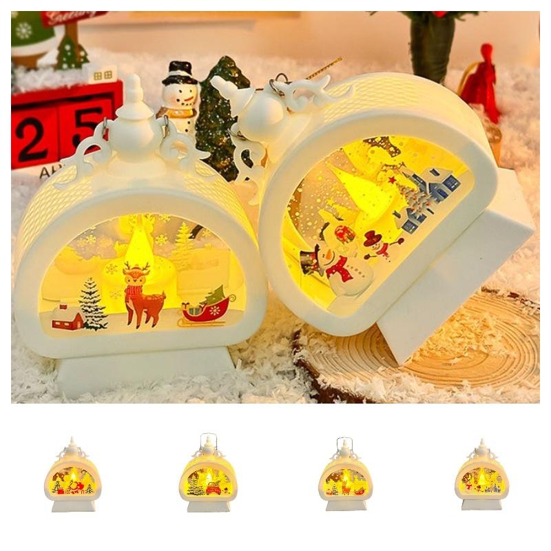 Christmas Gift Prop Cross-border Christmas Lantern With Led Lights For Festive Atmosphere