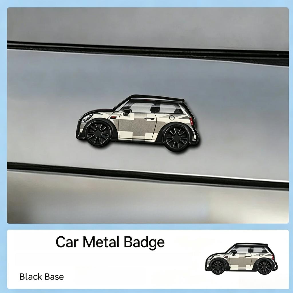 For MINI Cooper Metal Car Badge 3D Shaped Emblem Decal Universal for All MINI Models Waterproof Exterior Decoration