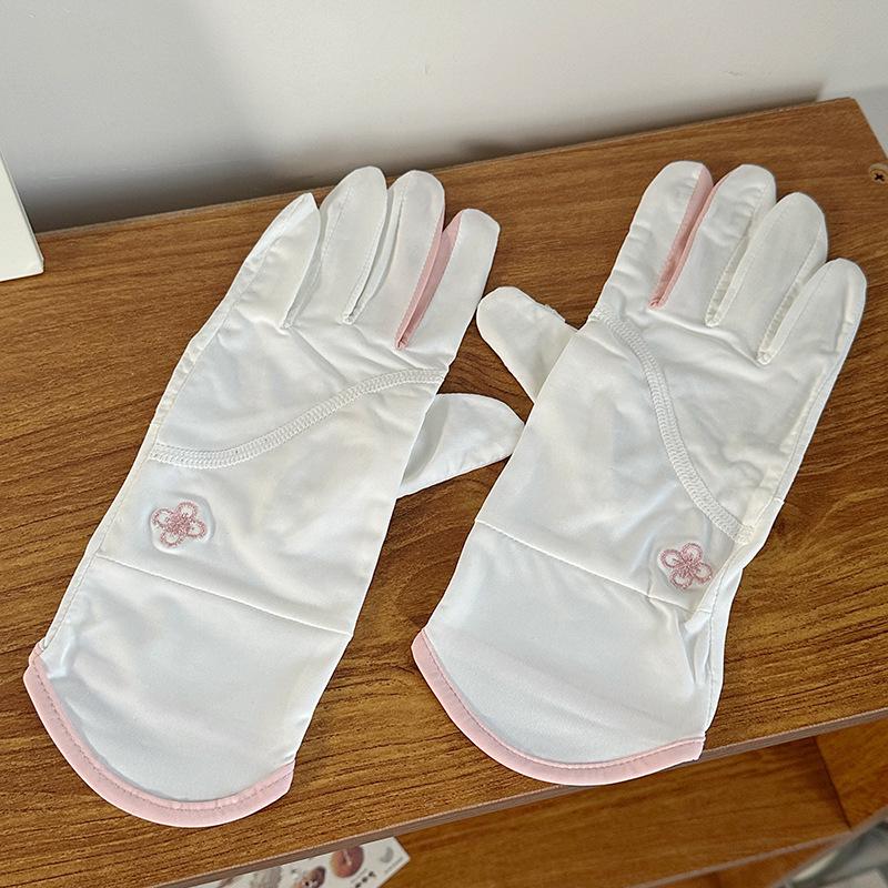 Luochi Women s Ice Silk Sun Protection Gloves, Anti-UV, Anti-Slip, Breathable, Touchscreen-Enabled for Summer Driving and Cycling.