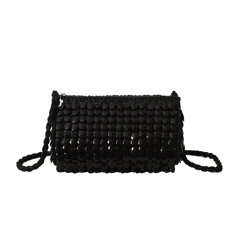 Summer small bag 2025 new Mori sweet girl fashion niche single shoulder hollow crossbody plastic woven bag