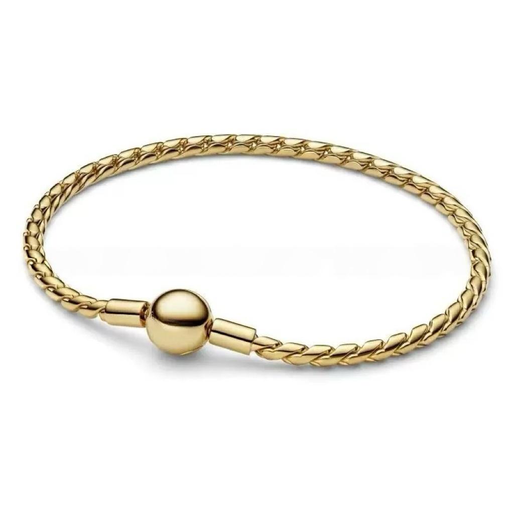 Round Bead Bracelet S925 Pure Silver Fashionable Heart Snake Bone Bracelet DIY Accessories For Women's Fine Jewelry Gifts
