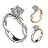 Damen Exquisiter Romantischer Strass Verdrehter Verlobungsring Schmuck Accessoire