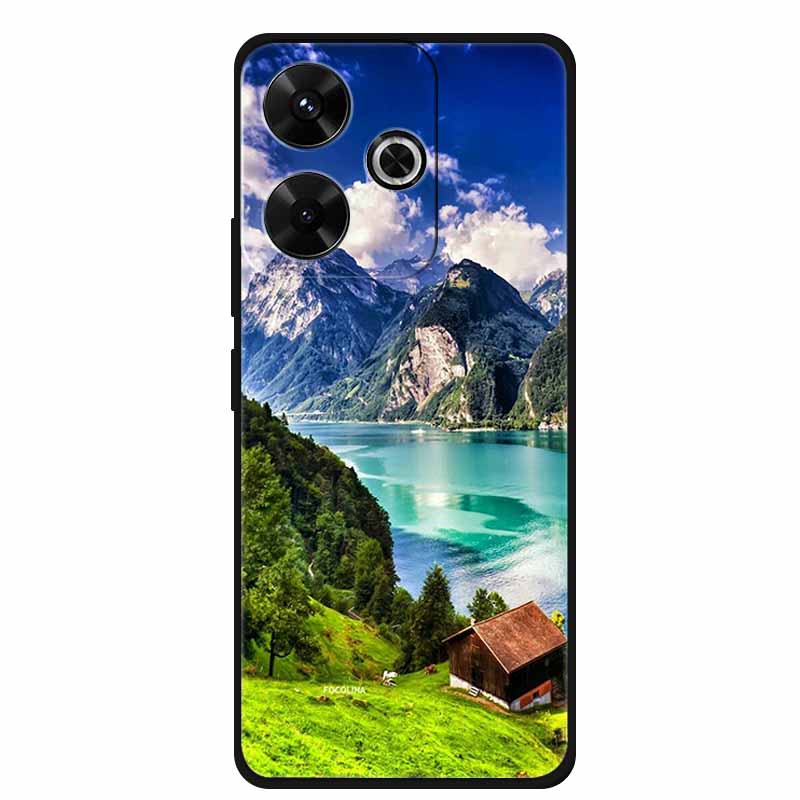 Phone Case For POCO M6 4G Back Cover Case M6Plus Black Silicone Soft Coque For Xiaomi Redmi 13 13x Poco M6 Plus Case M 6 Plus