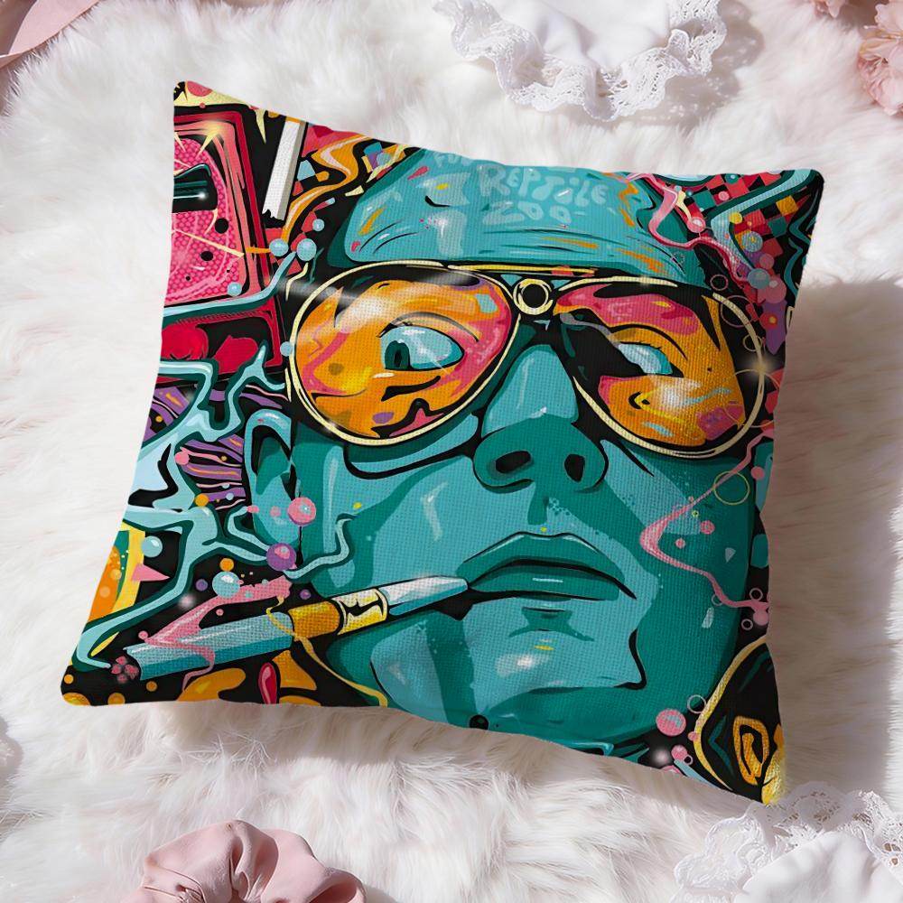 

Fear Loathing Las Vegass Cushion Cover Premium Comfort Reversible Pillow Cove -Two in One Design for Any Room & Car Interior 30cmx30cm