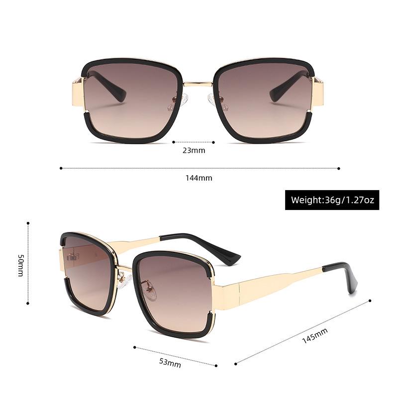 Polygon Large Frame Square Metal Retro Sunglasses Sunglasses Fashion