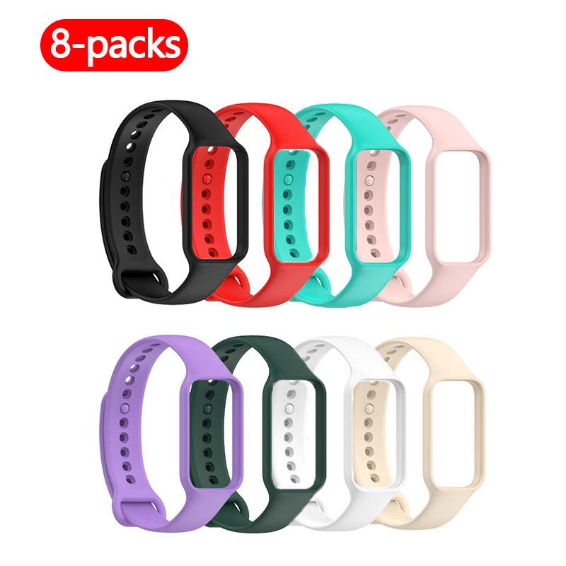 8pcs-Suitable for Redmi smart band 2/Redmi smart band 2/Xiaomi band 8 active silicone strap