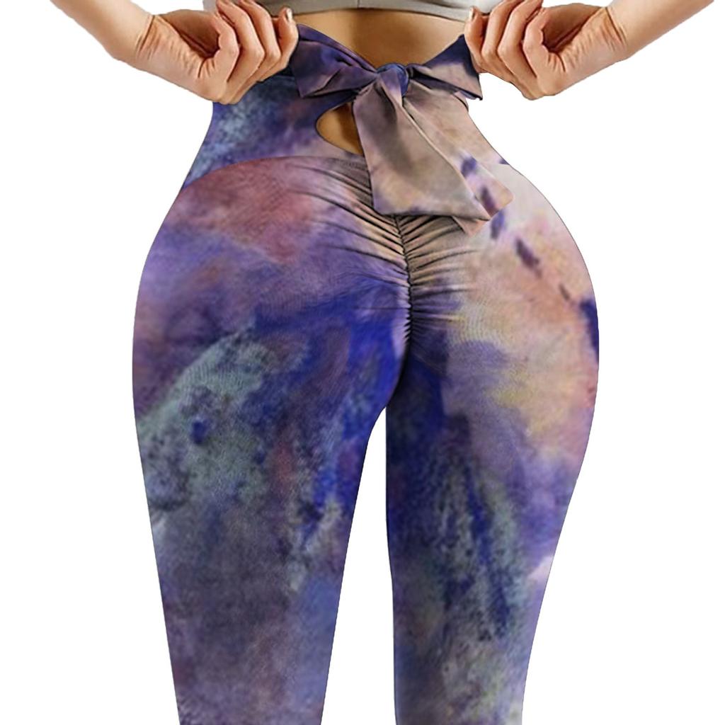 Dámské elastické fitness legíny na jógu s vysokým pasem