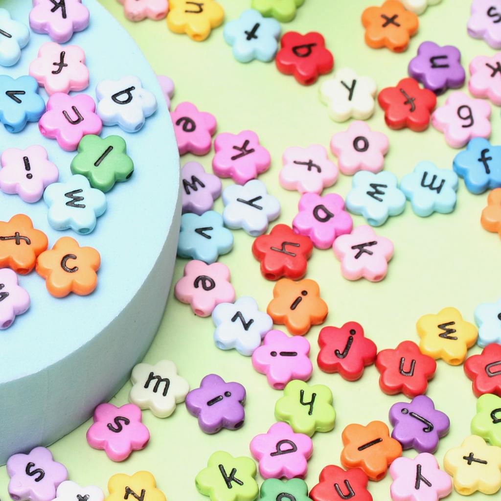 Meșteșuguri de bricolaj, flori, litere colorate, pandantiv cu margele acrilice, 20 buc. 12 mm, brățară de modă, colier pentru fabricarea de bijuterii