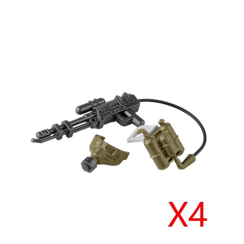 WW2 Military Scene Accessories Building Blocks Machine Gun Rifle Robot Wolf UAV MOC Bricks Toy