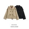 Kaslead New Women Clothes Western Style Fashion Simple and Versatile Two Colors Trench Coat Long Sleeve Outerwear