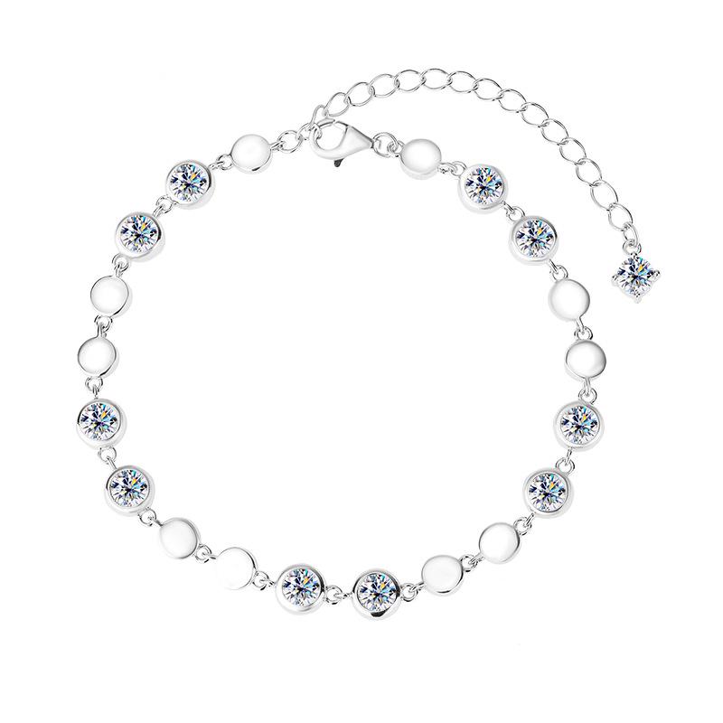 

Браслет из стерлингового серебра 925 пробы с муассанитом - Высококачественная модная бижутерия 3.3 Carats