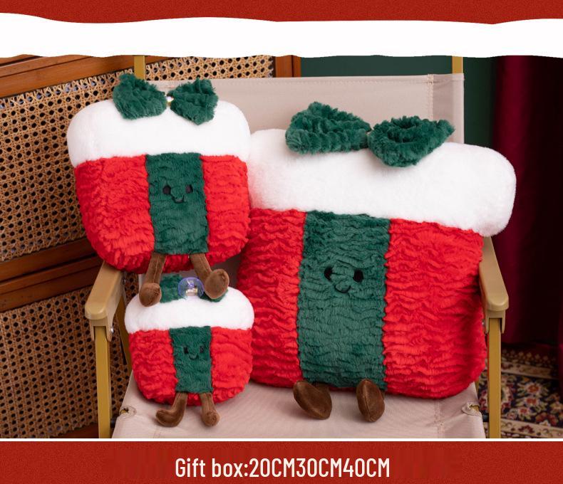 Festive Christmas Tree & Gingerbread Man Plush Cushion, New Year Gift & Wreath