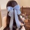 Ethereal Tulip Mermaid Iridescent Bow Hair Claw with Ribbon Tails Sweet Girl Pearlescent Color Fashion Shark Clip for Women