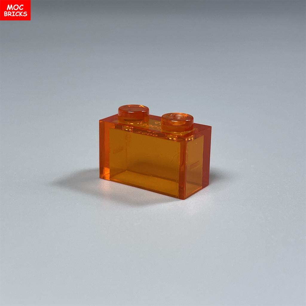 Non-Toxic 50Pcs/Lot Moc Bricks Brick 1X2 Transparent 3004 3065 35743 City House Model Educational Building Blocks Toys Kids Gifts