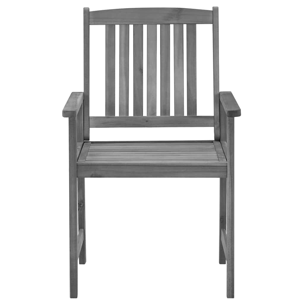 Garden Chairs with Cushions 2 pcs Grey Solid Acacia Wood