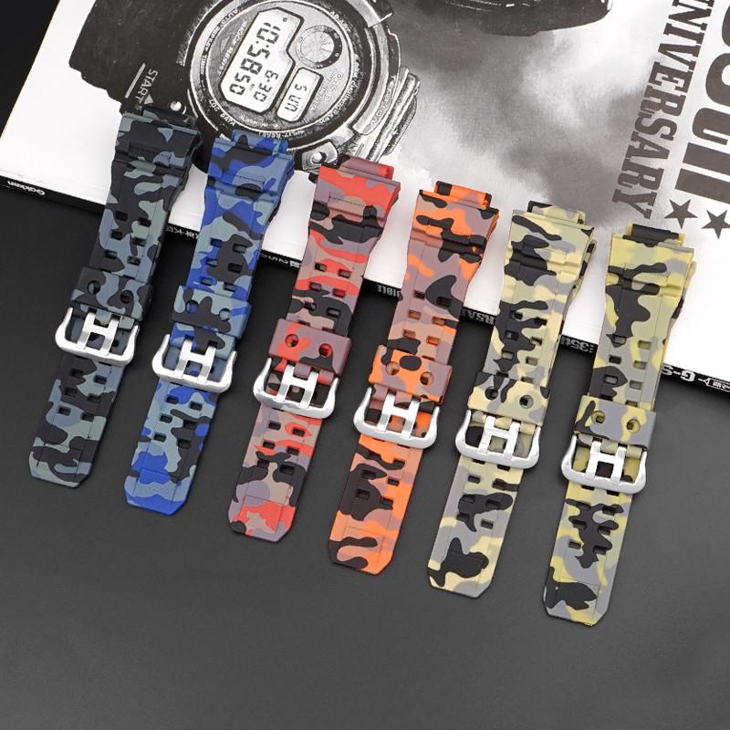 Resin Silicone Strap for Casio G-SHOCK RANGEMAN GW-9400 GW-9300 Men Camouflage Rubber Sport Waterproof Band Watch Accessories