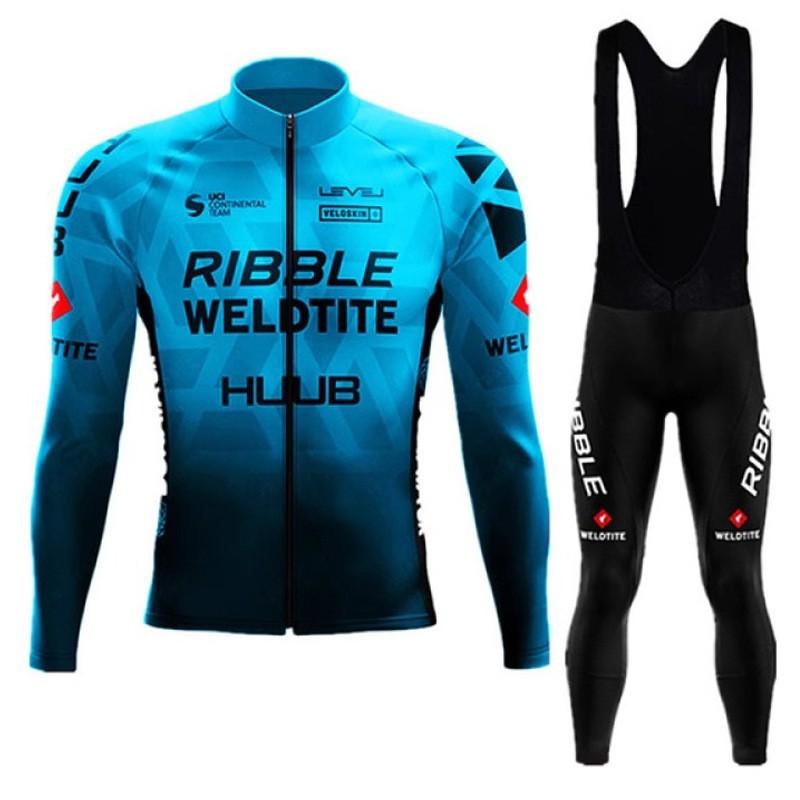 Winter Fleece Cycling Jersey Set Long Sleeve Thermal Bike Wear Men Women