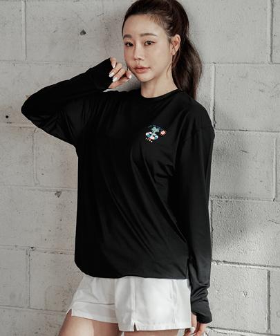 Tyubeuteuli Women'S Adjustable String Long Sleeve Rash Guard B804 Black