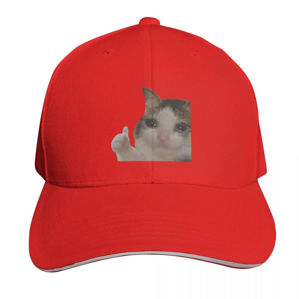 Thumbs Up Crying Cat Baseball Cap hats for Unisex Hat Beach Military Cap Unisex sun caps For Unisex Womens