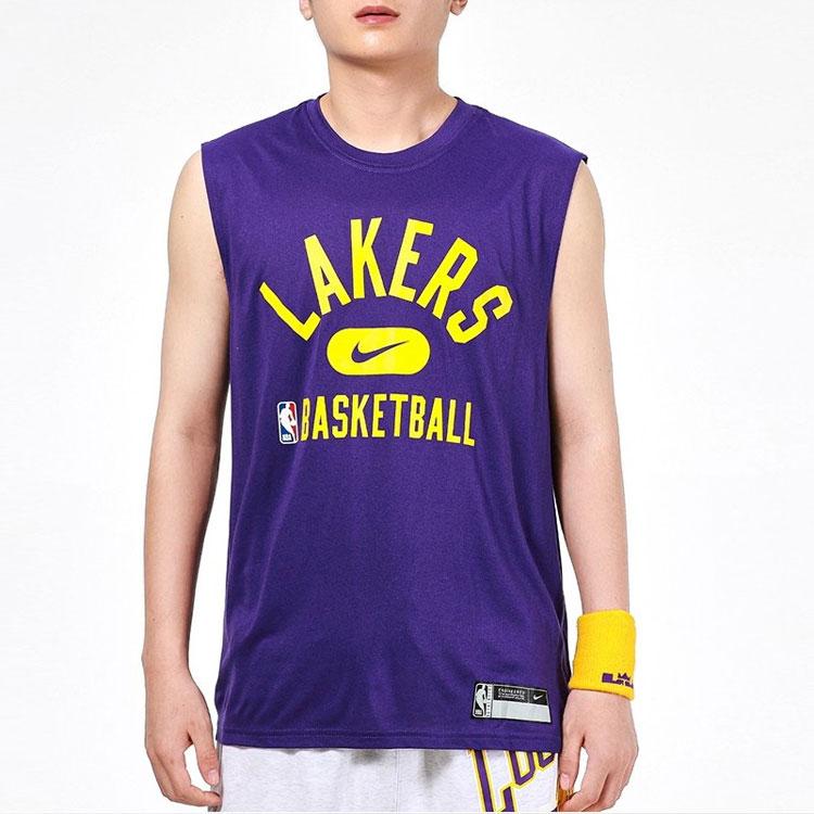 Nike Los Angeles Lakers Basketball Sleeveless Training T-Shirt Men Tops Purple DM3228-547