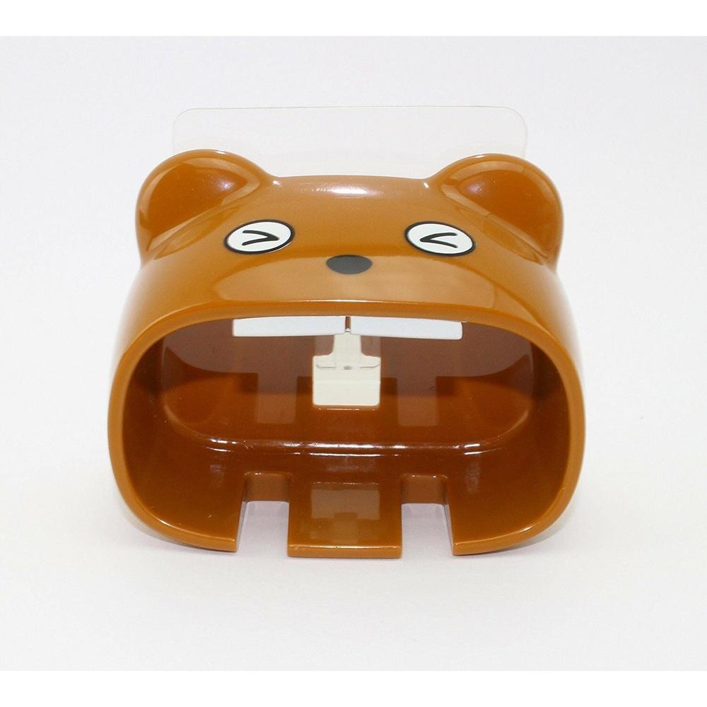 

Очаровательный держатель для зубных щеток в форме медведя, органайзер для ванной комнаты, прочный пластик, легкая адгезия, гигиеничный дизайн, вмещает 2 щетки, уборка United States