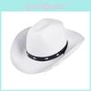 Pink Denim Cowboy Hat With Metal Rivets For Festival And Themed Events