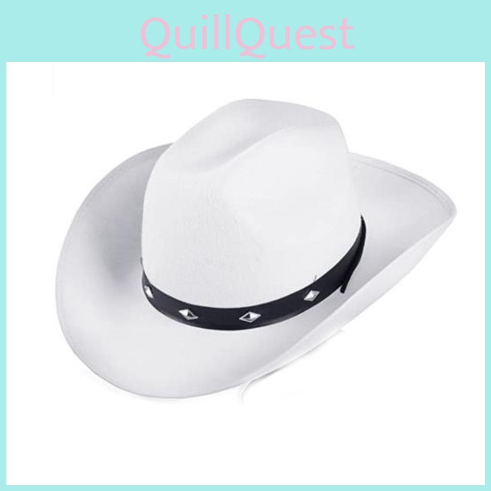 Pink Denim Cowboy Hat With Metal Rivets For Festival And Themed Events