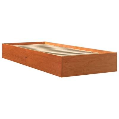 Solid Wood Bed Without Mattress Wax Brown 75 X 190 Cm Pine Wood