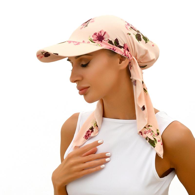 Trendige bedruckte muslimische Hijab-Kappen mit Schirm Damen Baseballkappe Kopfbedeckung Ramadan Damenmode Turban Haube