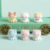 Flocked Cat Decor Fluffy Resin Animal Figures Cute Mini Desk Ornament Car Dashboard Accessory DIY Craft Supplies