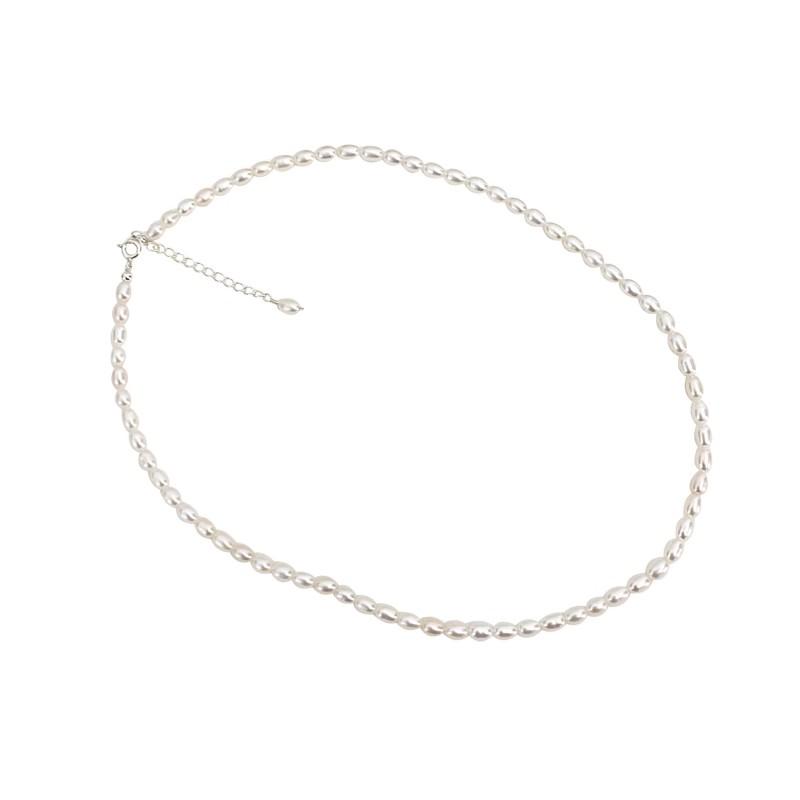 

Очень маленькие зерна риса, натуральный пресноводный жемчуг, ожерелье, цепочка на ключицу, шоколад, винтажный стиль гавани, серебро 925 пробы 36cm