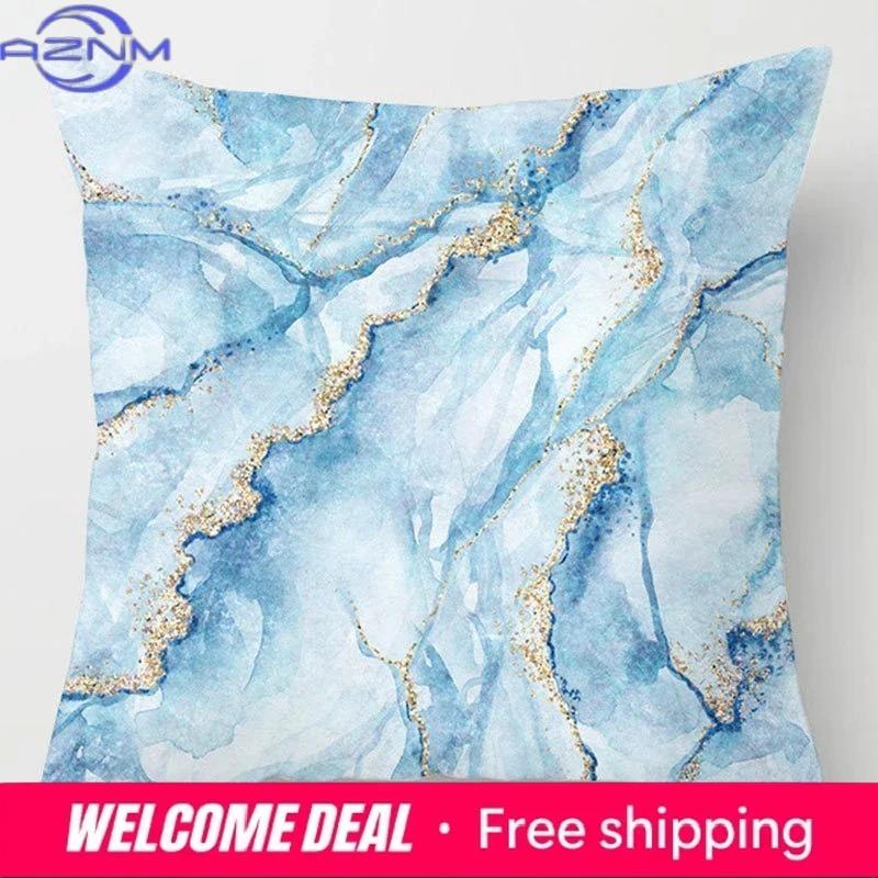 Heimdeko Blau Geometrisch & Blattmuster Kissenbezüge Muster Kissenbezug Geeignet für Sofa Schlafzimmer Auto Kissenbezug