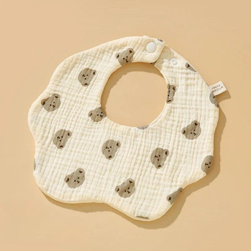 Cotton Baby Saliva Towel With Gauze, Six Layers For Newborns, Waterproof Bib Cartoon, Absorbent And Stain Resistant Bib