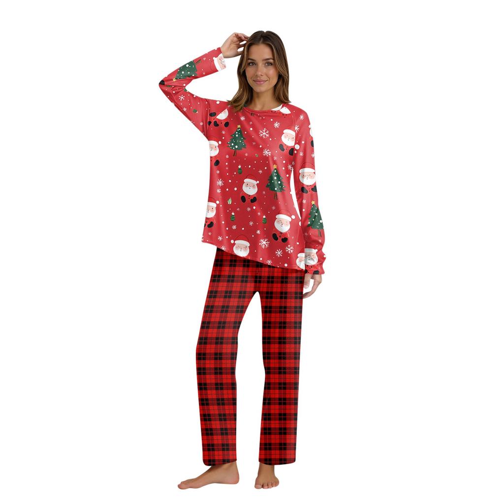 Christmas Prints Family Matching Long Sleeve Tops+Pants Set Family Matching Sets
