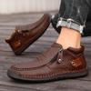 Men's Outdoor Casual Shoes Slip-on Flats Leather Shoes High-top Shoes Large Sizes Ankle Boots Formal Shoes 38-50