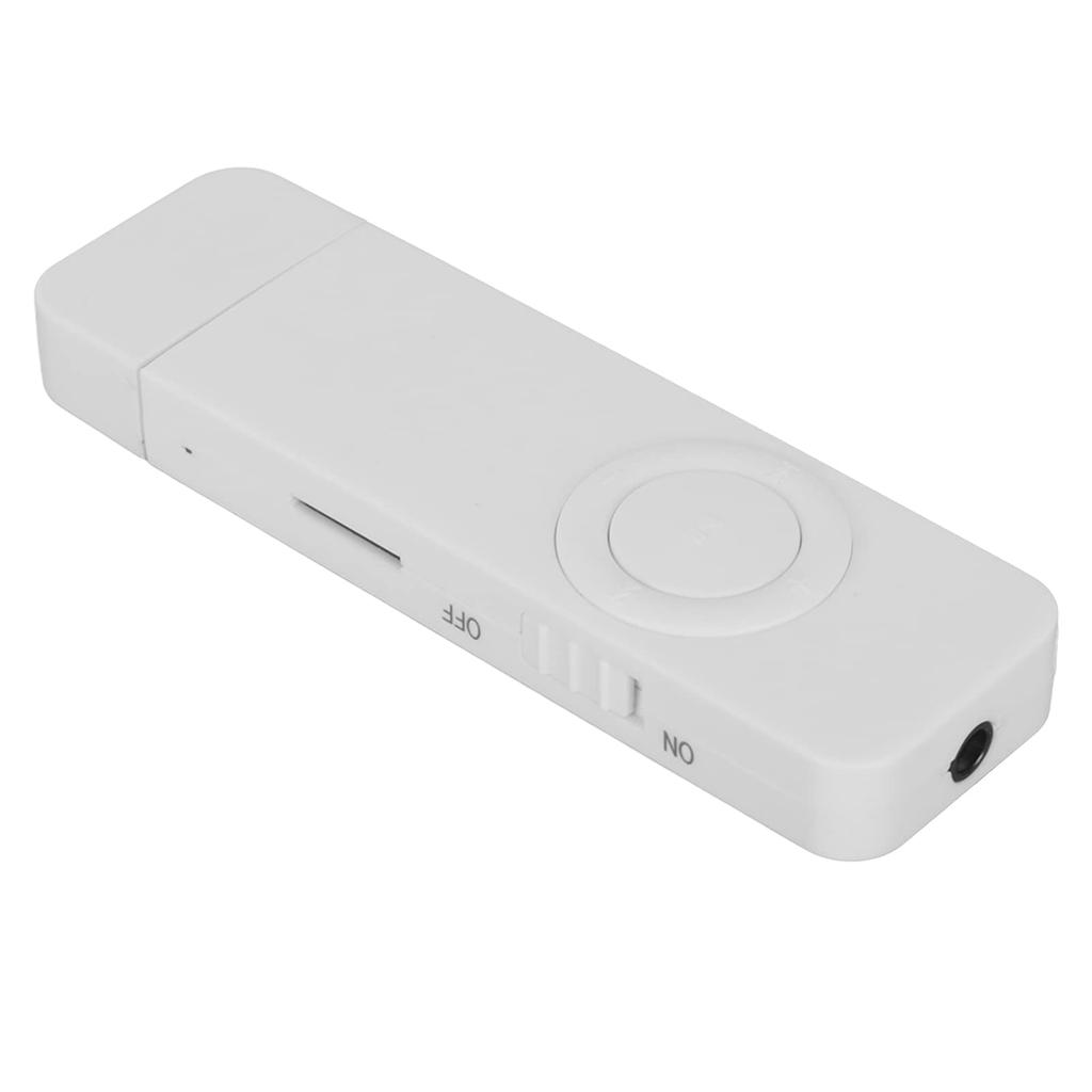 USB MP3 Player, 8GB Portable Audio Music Player with Headphones and Strap, HiFi Lossless Sound, Kids MP3 Music Player for Running (White)