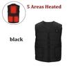 Men Autumn Outdoor USB 5 Places Infrared Heating Vest Jacket Winter Flexible Electric Thermal Clothing Waistcoat Fishing Hiking