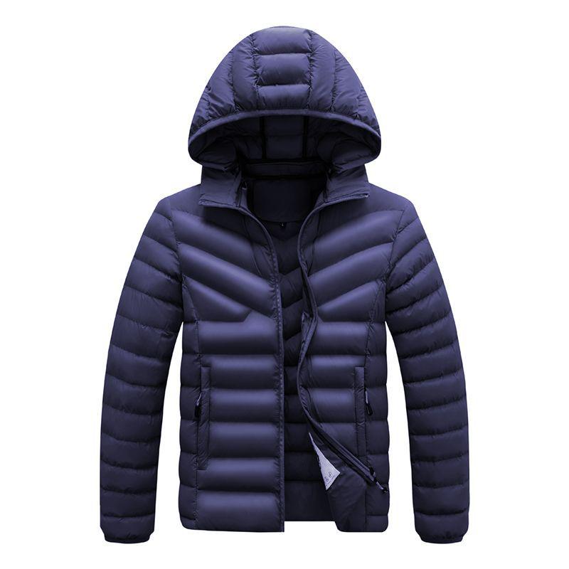 Men s Lightweight Hooded Cotton Jacket for Autumn/Winter - Stylish Outdoor Warm Coat 2XL