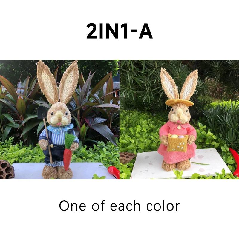 Easter Bunny Straw Figurine Decoration 35cm Easter Straw Easter Bunny Figurine Home Garden Wedding Party Decoration