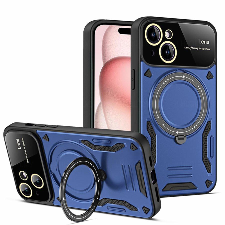 Rotating Bracket Big Lens Protection Cover For Apple iPhone 17E 15 14 16 17 Pro Max Honor X6D X5D X8D X5C 600 400 X7A X8A X7B Motorola Moto Armor Case