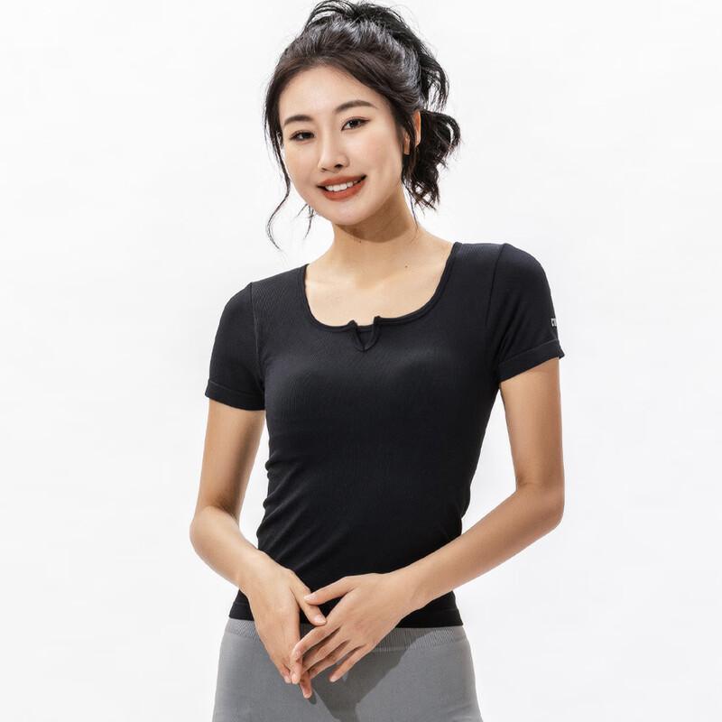 WEZHO Double-Layer Square Collar Yoga Short Sleeve Top