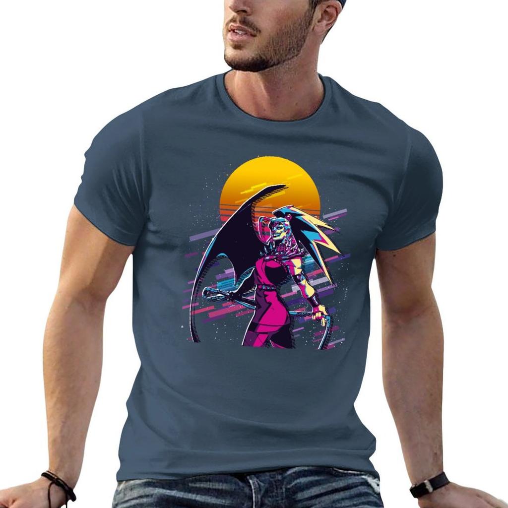 Alecto Hades 80er Retro T-Shirt Lässige Mode Kurzarm Baumwoll T-Shirt