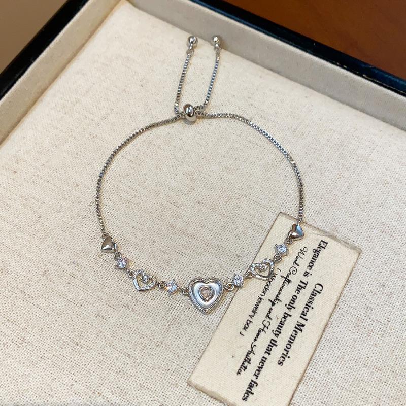 Französisches Zirkonia-Zuckerwürfel-Armband - Elegantes Light-Luxury-Armband für frische, einfache Mode