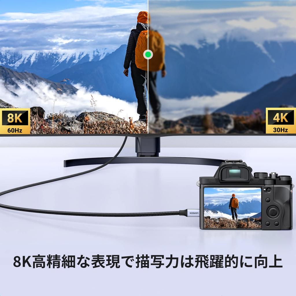 UGREEN 8K Micro HDMI Cable HDMI Micro HDMI Converter Standard 48Gbps Ultra High Speed Dynamic HDR eARC 3D Dolby TV Camera GoPro Raspberry Pi 4 Sony