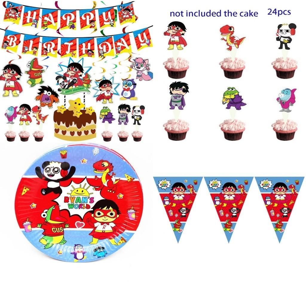Party Ryans Decoration Tableware Paper Plate Banners Birthday Kids