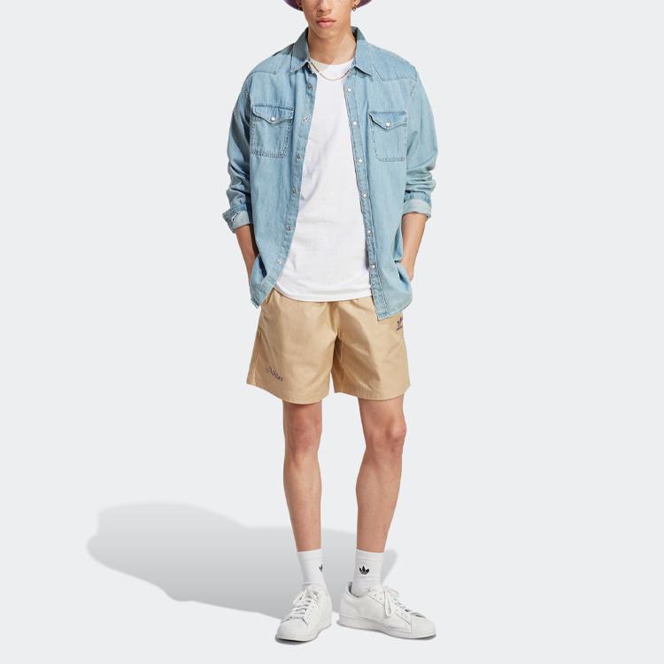 Adidas Originals Trefoil Cotton Shorts Men Bottoms Magic-Light-Brown IT8176