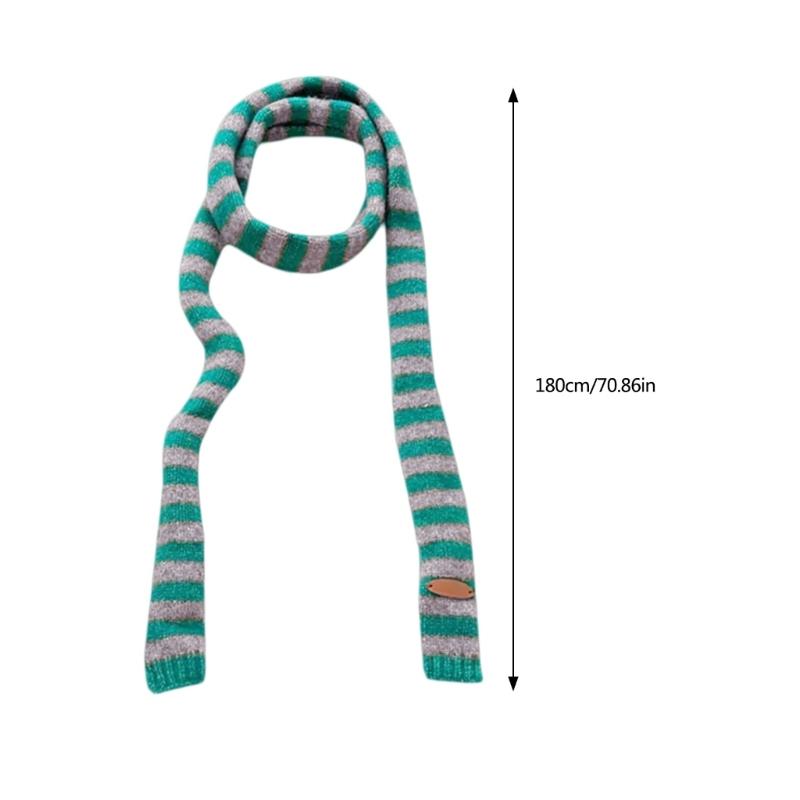 Knit Scarf for Women Long Skinny Belt Necktie Neck Scarf Girls Photo Props Long Neckerchief Skinny Scarf Necktie